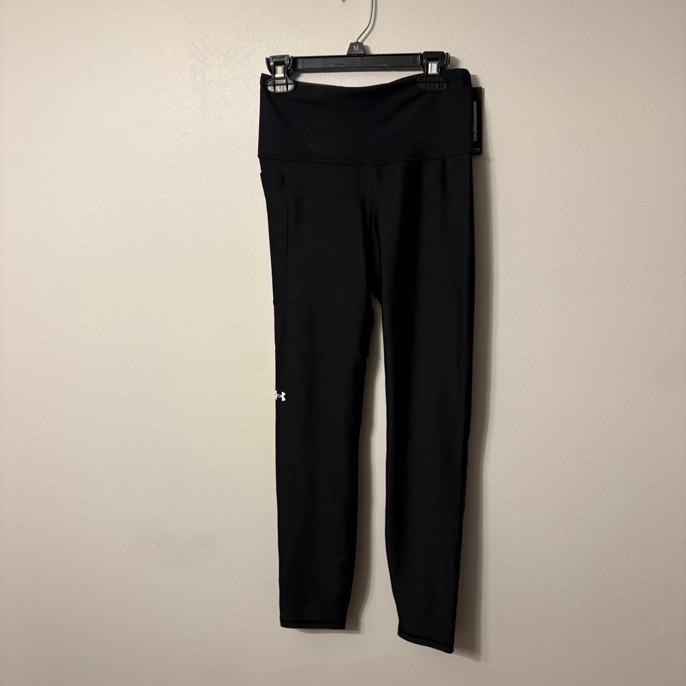 NWT Under Armour HeatGear Compression Leggings Womens Black High Rise Capri Yoga